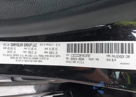 2015 Chrysler 200 C из США, поврежденный, VIN 1C3CCCCG9FN519787